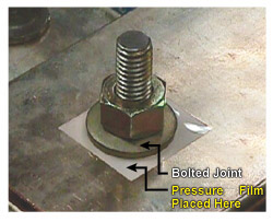 Fig 1: Fujifilm Prescale® Film Places Between a Bolted Joint