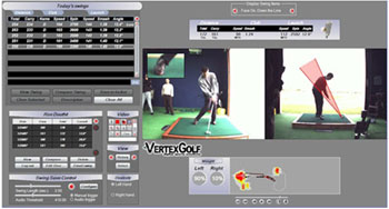 Fig 2: The Vertex Golf Motion Analysis System Shows the Tactilus Surface Force Profiling, Video, Speed, and Motion Data. vertex golf motion analysis