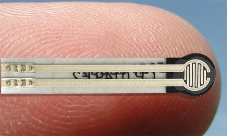 Fig 1: Five Pressure Sensors Superimposed onto a Human Finger tactile pressure sensor