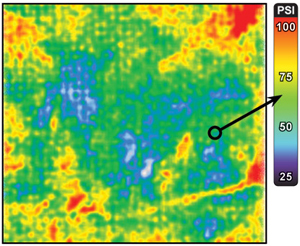 Ultrasonic Welding Pressurex® Pressure Profile after Image Analysis