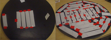 Figure 5: Circular piece #1- front (left), back (right) circular piece front