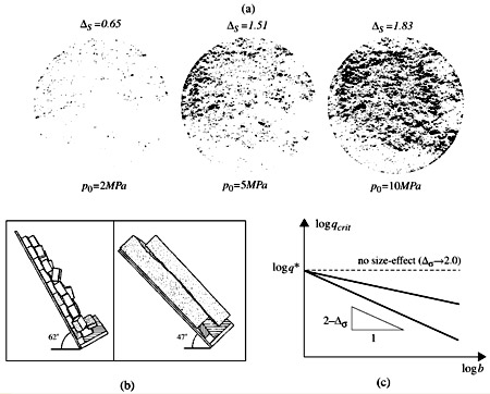 Fig. 2. a Experimental contact domains obtained in a natural rock joint figure 2