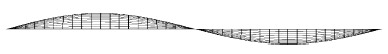 Fig. 8. Finite element simulation of the 1st anti-symmetric buckling mode of the face plate. figure 8