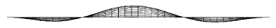 Fig. 9. Finite element simulation of the 3rd symmetric buckling mode of the face plate. figure 9