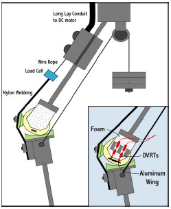 Biomechanics Figure 6-2: A mechanical total knee replacement posterior cruciate ligament retaining simulator was utilized to assess micromotion between the femoral component and surrounding foam (bone substitute). The DVRTs were rigidly attached to the foam while the aluminum wing was rigidly fixated to the femoral component via the extraction slot.