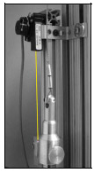 Figure B-3: A linear position transducer was mounted on the tracking 80/20 to measure cable excursion.