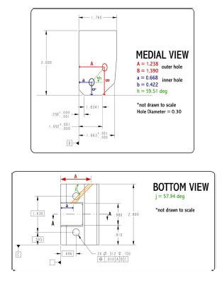 Biomechanics Figure C-3: Schematic illustrating posterior cruciate hole location within foam bone substitute