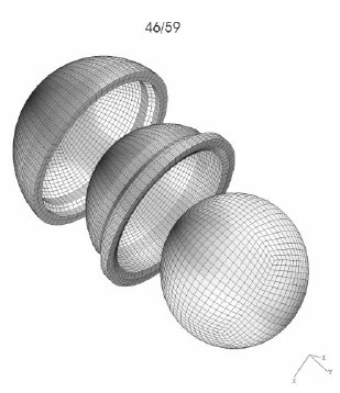 Figure 2. Exploded view of size 46/59 thin polyethylene THR assembly. Figure 2. Exploded view of size 46/59 thin polyethylene THR assembly.