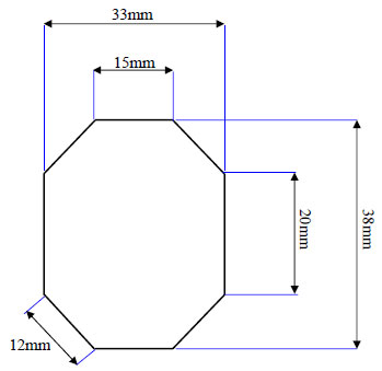 Figure 63. Test racquet handle butt (end view dimensions) figure 63