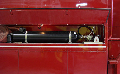 Figure 3.6.2: The high pressure nitrogen tank used to pressurize the dry chemical storage tank. figure 3.6.2