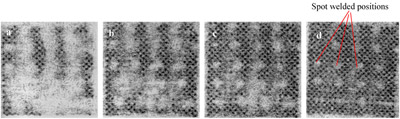 Fig. 1. Contact foil image after RT loading of a 100mm×100mm Ni-mesh. figure 1