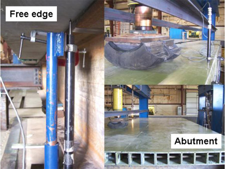 Figure 5.14 Uplift test at free edge for loading near or away from abutment fig 5.14