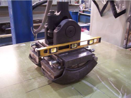 Figure 6.15 Fatigue test on FRP deck using simulated tire patch fig 6.15