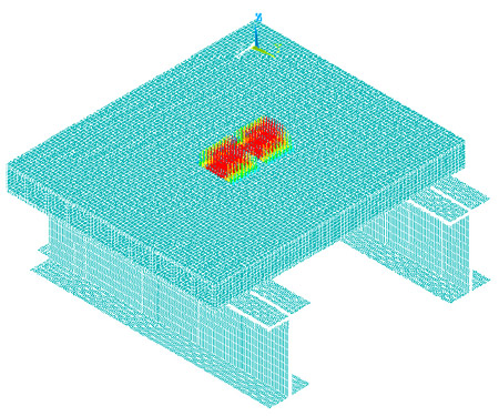 Figure 6.4 FEA model of deck panel for failure analysis fig 6.4