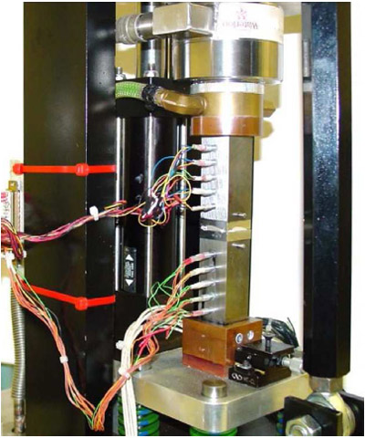 Fig. 2. Experimental setup for thermal conductivity and thermal contact resistance measurements. fig 2
