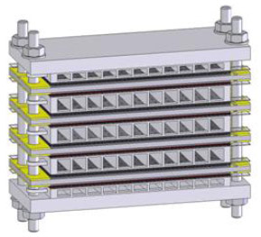 Abb. 1: schematische Darstellung des Stackkonzepts basierend auf Bi-Zellen Abb. 1: schematische Darstellung des Stackkonzepts basierend auf Bi-Zellen