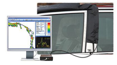 Tactilus Pressure Sensor being used to measure the seal of a car door Figure 25: Tactilus Pressure Sensor being used to measure the seal of a car door
