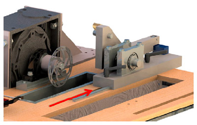 Fig. 7 - pushing the assembly to the side for changing disc and brake caliper figure 7