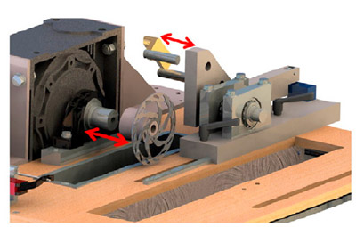 Fig. 8 - changing of the hub adapter with the mounted brake
disc and the round steel profiles with the brake caliper figure 8