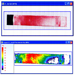 Figure 6. : Software output of pressure sensor films after measurement. software output